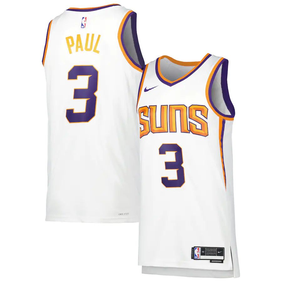 Men Phoenix Suns #3 Chris Paul Nike White Association Edition 2022-23 Swingman NBA Jersey